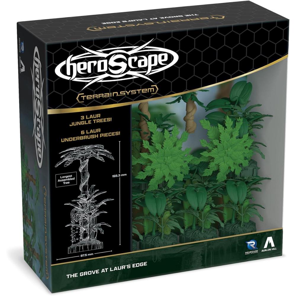 imageRenegade Game Studios Heroscape The Grove at Laurs Edge Terrain Pack Build New Jungle environments Over which to Battle for Valhalla Contains 3 Laur Jungle Trees 6 Laur Jungle Underbrush