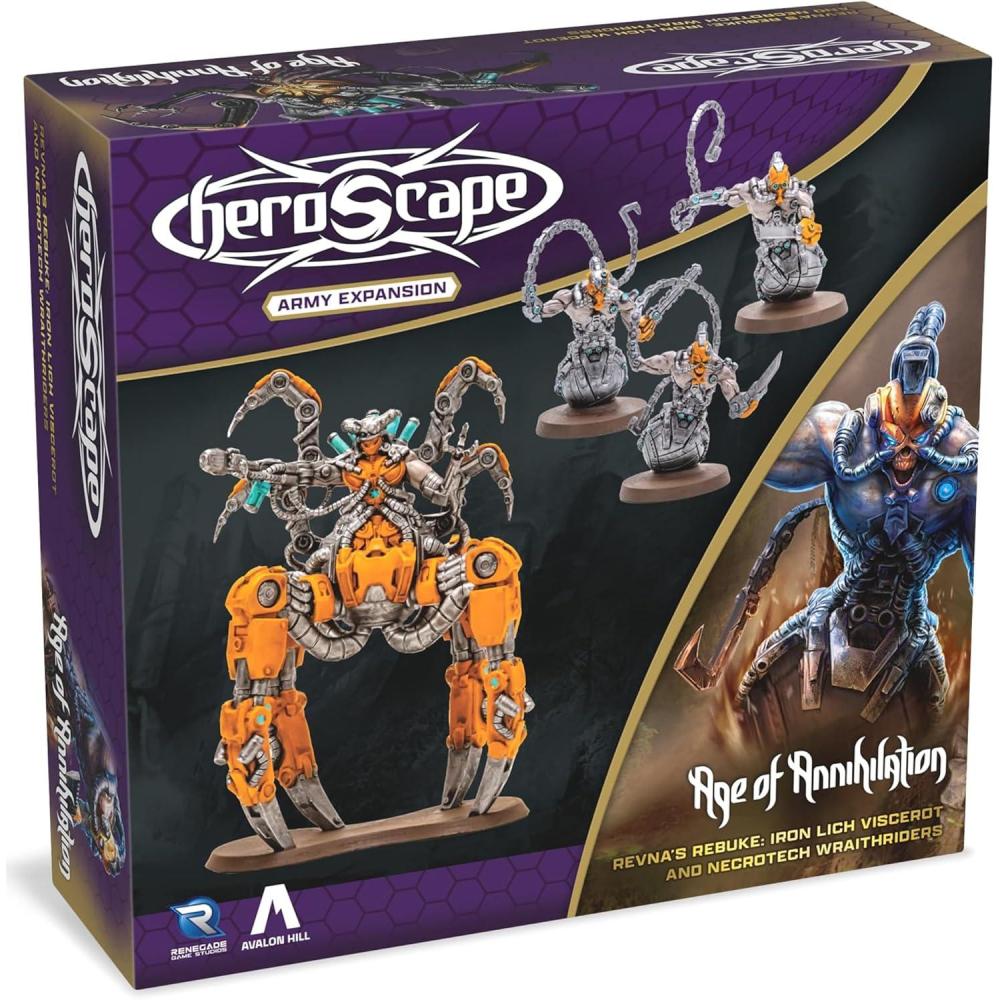 imageRenegade Heroscape Revnas Rebuke Iron Lich Viscerot ampamp Necrotech Wraithriders Army Expansion 4 New Detailed Miniatures Unpainted Ages 14
