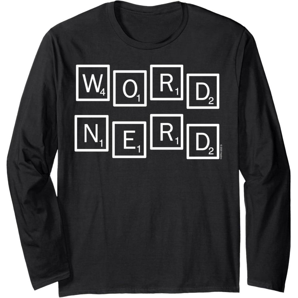 imageScrabble Word Nerd Tiles Long Sleeve TShirtBlack