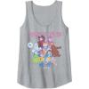 Candy Land Retro Game Characters Group Shot Logo Tank Top(Heather Grey)