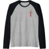 Faux Pocket Raglan Baseball Tee(Black/Athletic Heather)