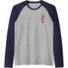 Faux Pocket Raglan Baseball Tee(Navy Blue/Athletic Heather)