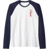 Faux Pocket Raglan Baseball Tee(Navy Blue/White)