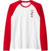 Faux Pocket Raglan Baseball Tee(Red/White)