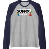 Not Sorry Logo Raglan Baseball Tee(Navy Blue/Athletic Heather)