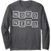 Scrabble Word Nerd Tiles Long Sleeve T-Shirt(Dark Heather Grey)