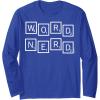 Scrabble Word Nerd Tiles Long Sleeve T-Shirt(Royal Blue)