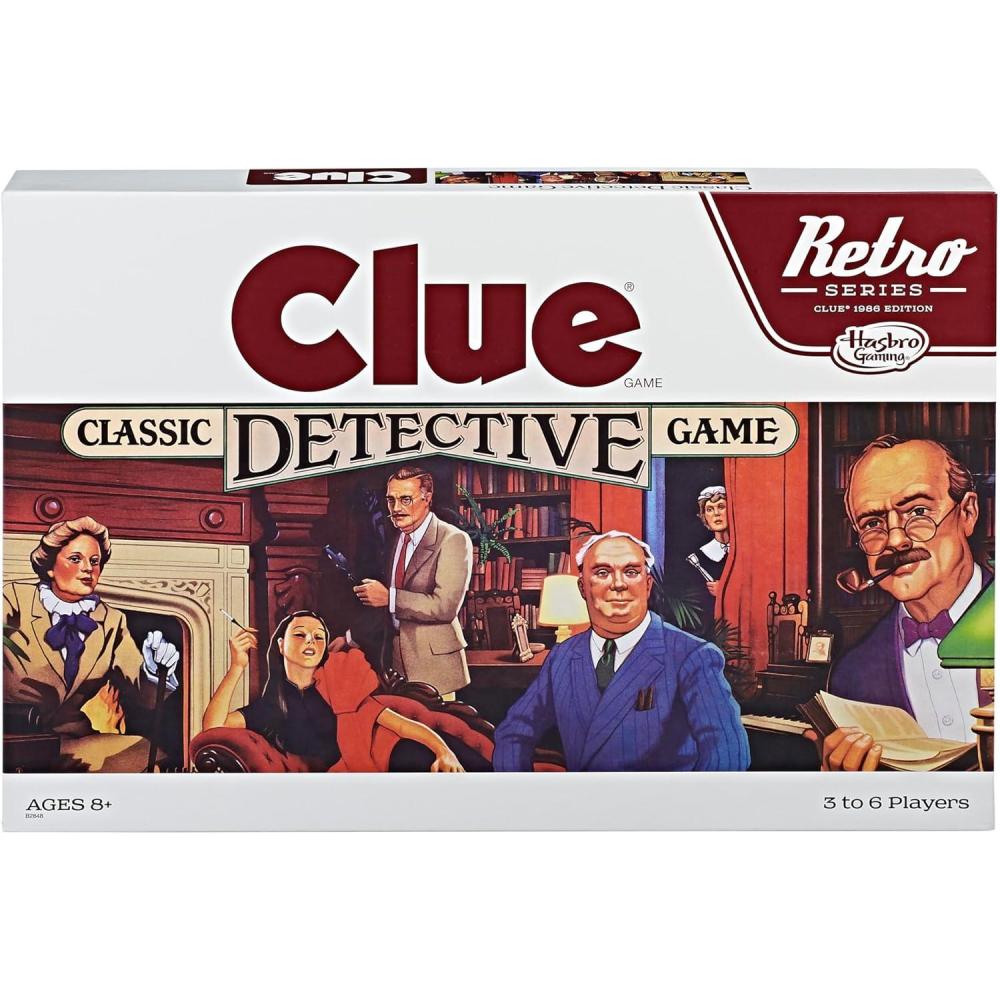 imageHasbro Gaming Retro Series Clue 1986 Edition Board Game Classic Mystery Game for Kids Family Board Games for 36 Players Ages 8 Amazon Exclusive