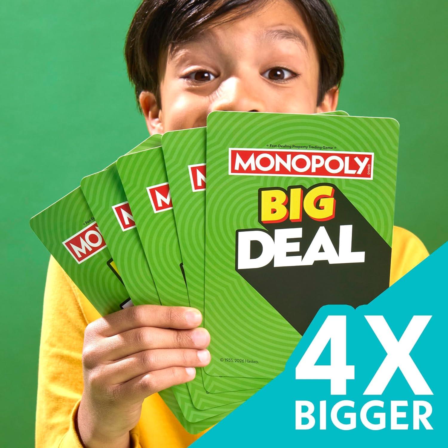 imageMonopoly Big Deal Card Game Oversized Giant Large Cards for Family Fun Ages 8 2 to 5 Players 15 Mins Travel Games for Kids and Adults