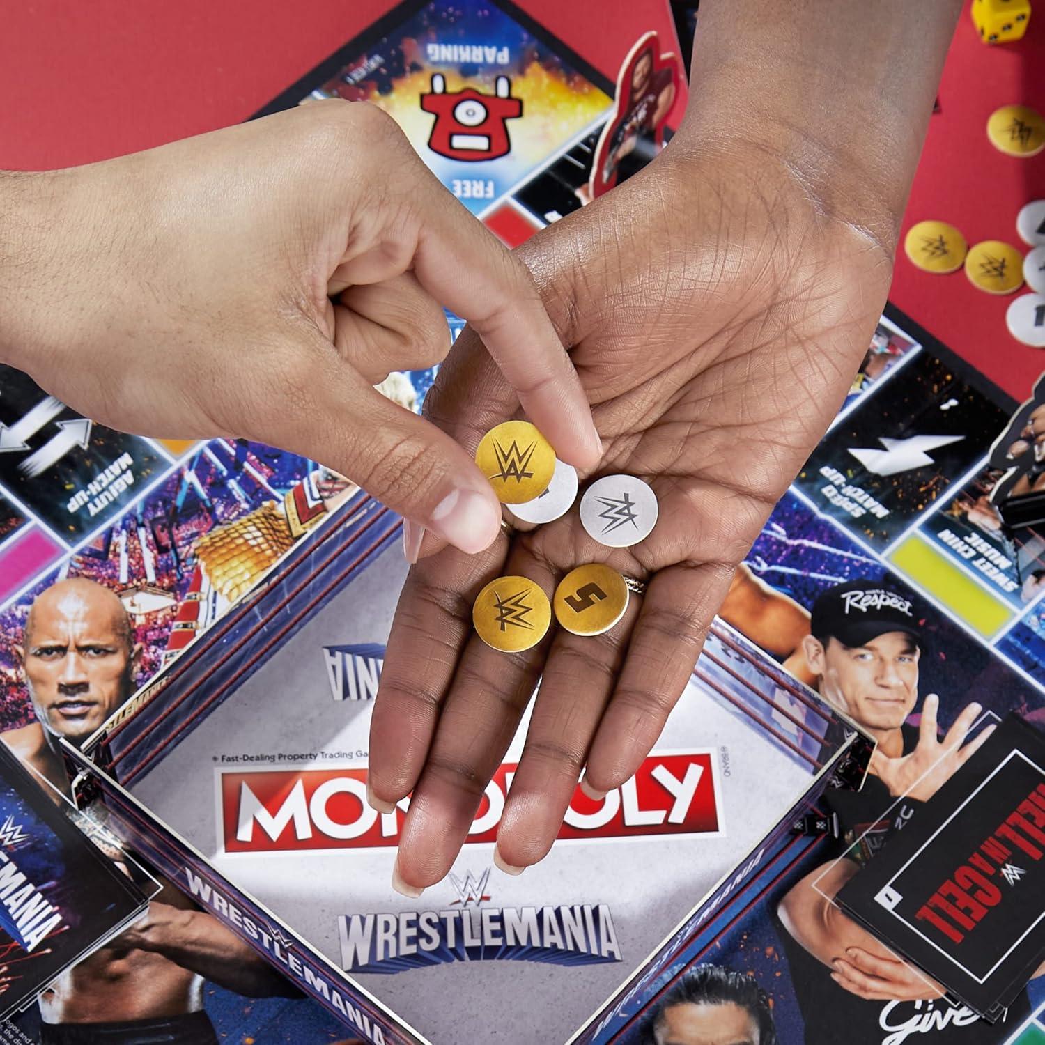 image:imageHasbro Gaming Monopoly Wrestlemania Edition Board Game for Ages 8 and up Monopoly Game Inspired by WWE Wrestlemania Family Games for 26 Players Kids Games