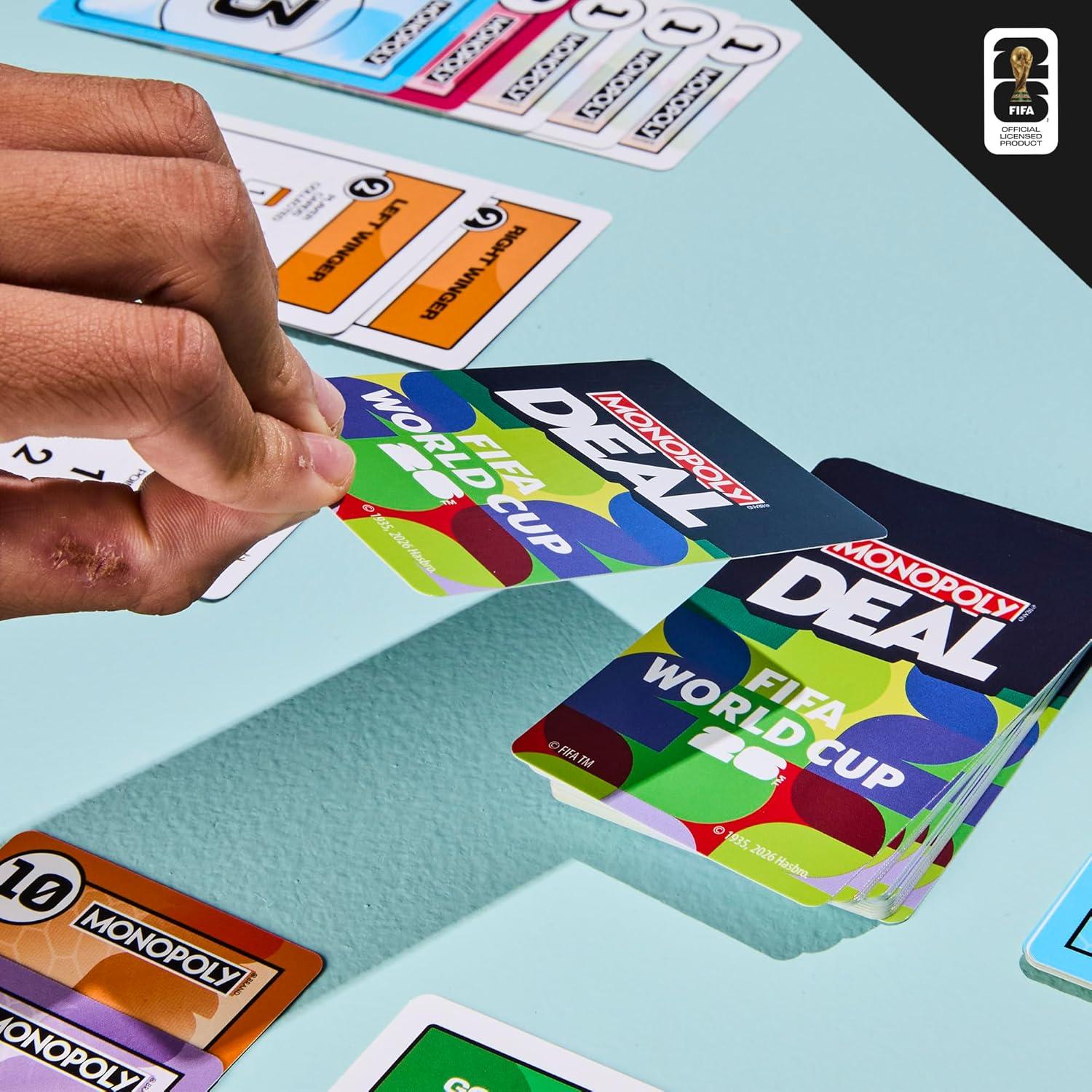 image:imageMonopoly Deal FIFA World Cup 2026 Edition Game Officially Licensed FIFA World Cup Soccer Card Game for Kids Ages 8 2 to 5 Players 15 Mins