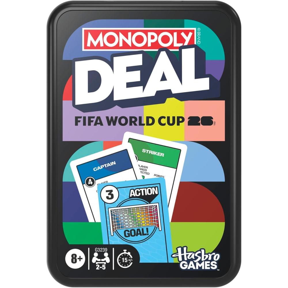 image:imageMonopoly Deal FIFA World Cup 2026 Edition Game  Officially Licensed FIFA World Cup Soccer Card Game for Kids  Ages 8  2 to 5 Players  15 Mins