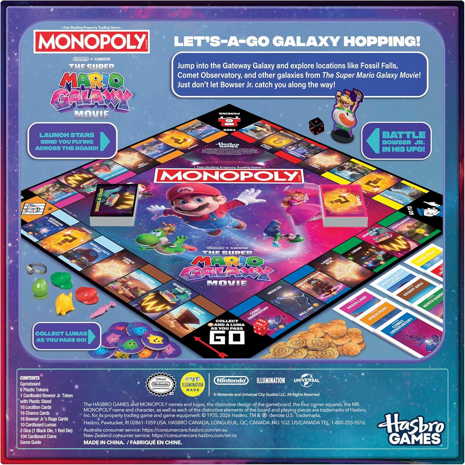 image:imageMonopoly The Super Mario Galaxy Movie Edition Board Game I Fun Family Games for Kids Teens Adults 2 to 6 Players Ages 8