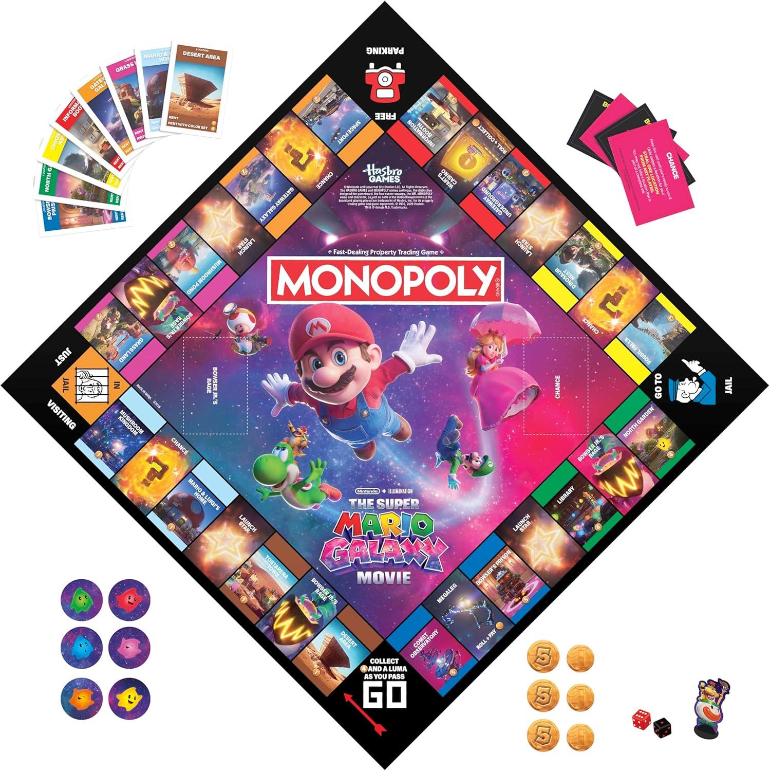image:imageMonopoly The Super Mario Galaxy Movie Edition Board Game I Fun Family Games for Kids Teens Adults 2 to 6 Players Ages 8