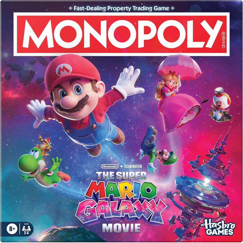 image:imageMonopoly The Super Mario Galaxy Movie Edition Board Game I Fun Family Games for Kids Teens Adults  2 to 6 Players  Ages 8