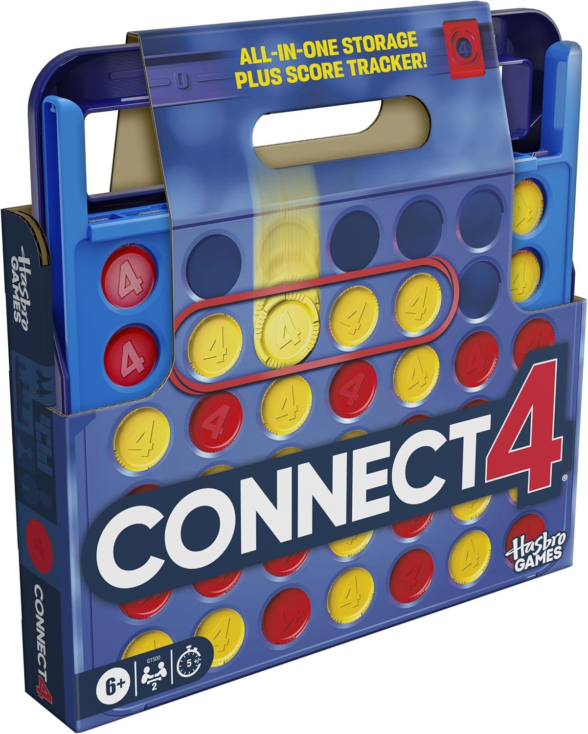 image:imageOfficial Hasbro Games Connect 4 Game 2025 Edition Allin1 Storage Carrying Case Score Tracker Ages 6 2 Players Family Games for Kids